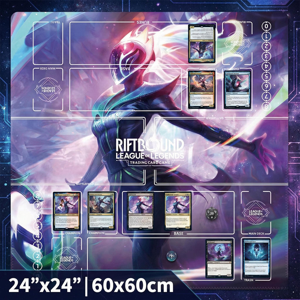 Diana Riftbound Playmat Two Players - League of Legends Trading Card Game - Duo Zones Battlefield 24" x 24" inches (60x60 cm)