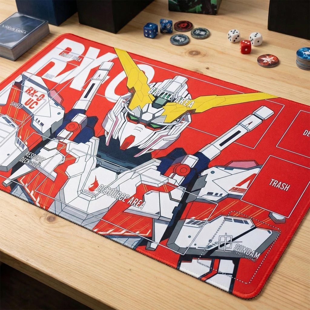Gundam RX-0 Mecha TCG Playmat | Trading Card Game Mat 24"x14"