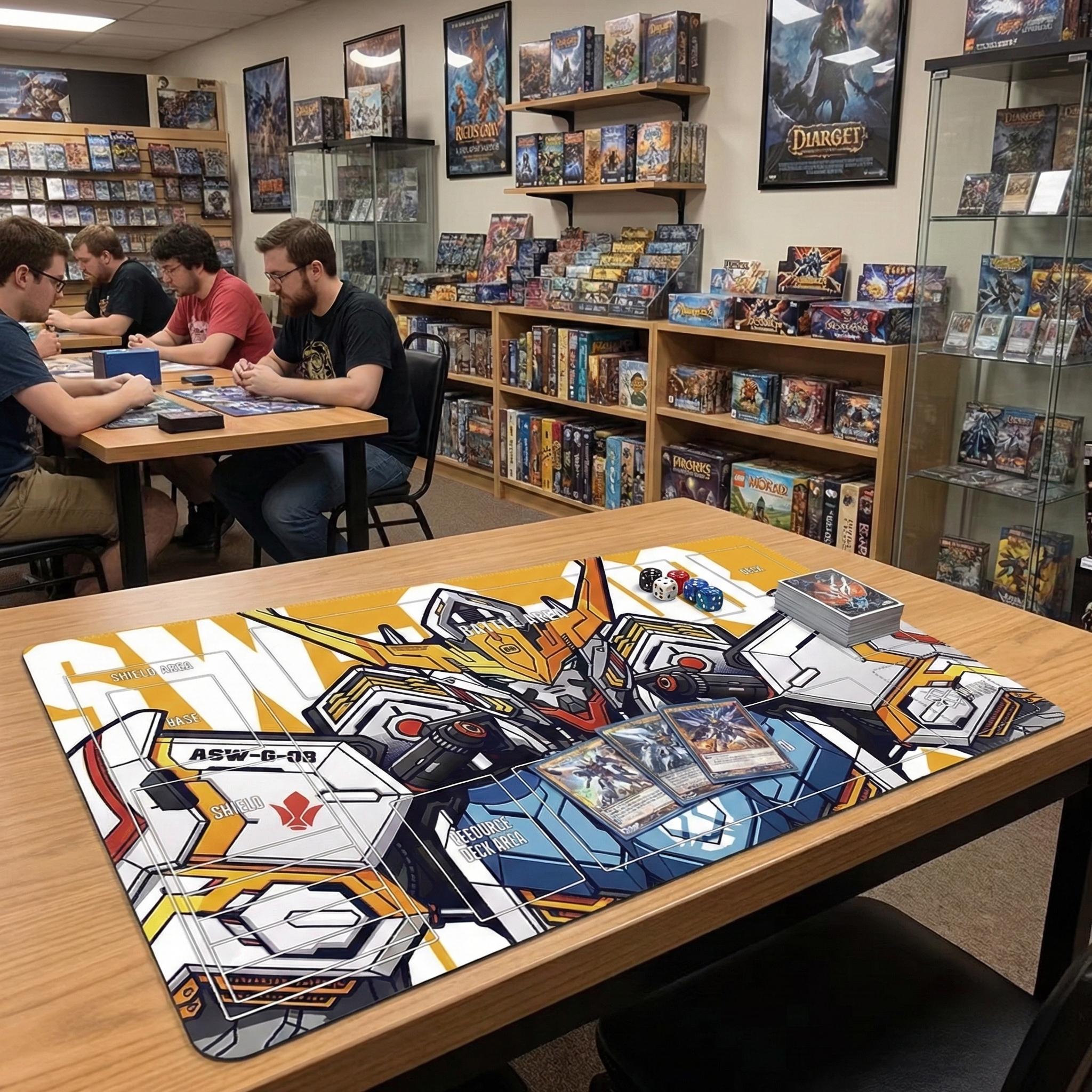 ASW-G-08 Gundam TCG Playmat 24x14", Mobile Suit Desk Mat, Non-Slip Rubber, Pro Card Game Pad 600x350x2mm, Fan Art Gamer Gift