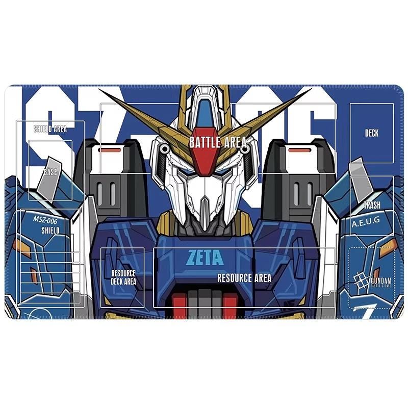 MSZ-006 Zeta Gundam TCG Playmat, 24x14" Mobile Suit Desk Mat, Pro Card Gaming Pad