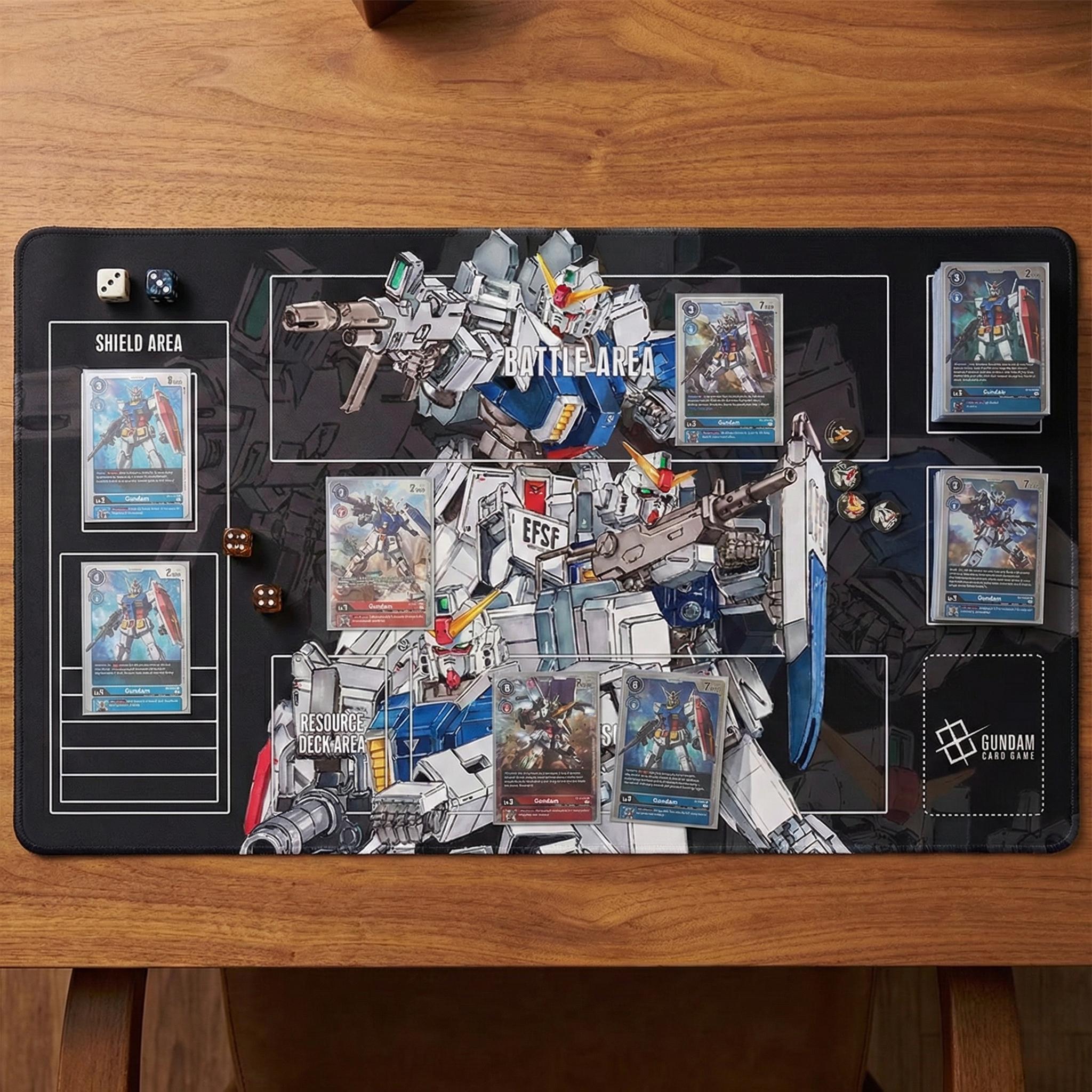 RX-79 Gundam TCG Playmat, 24x14" Mobile Suit Desk Mat, Pro Card Gaming Pad, Fan Art Gamer Gift
