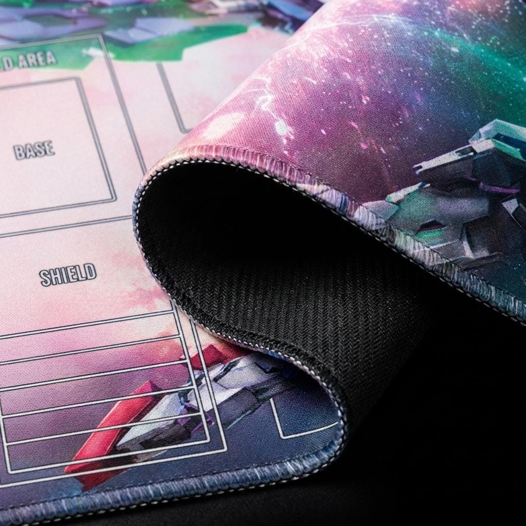 Gundam 00 Qan[T] Playmat, 24x14 Inch Card Gaming Pad, Mecha Mousepad