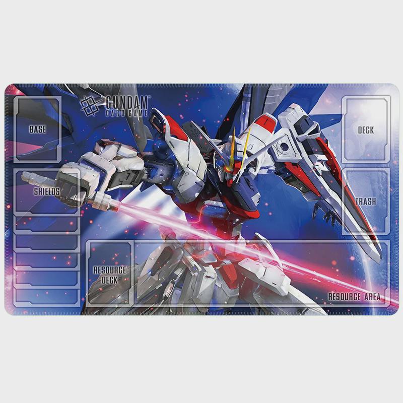 ZGMF-X20A Strike Freedom Gundam Card Game Playmat with Zones | 24x14 inches Card Mat for GCG Gift