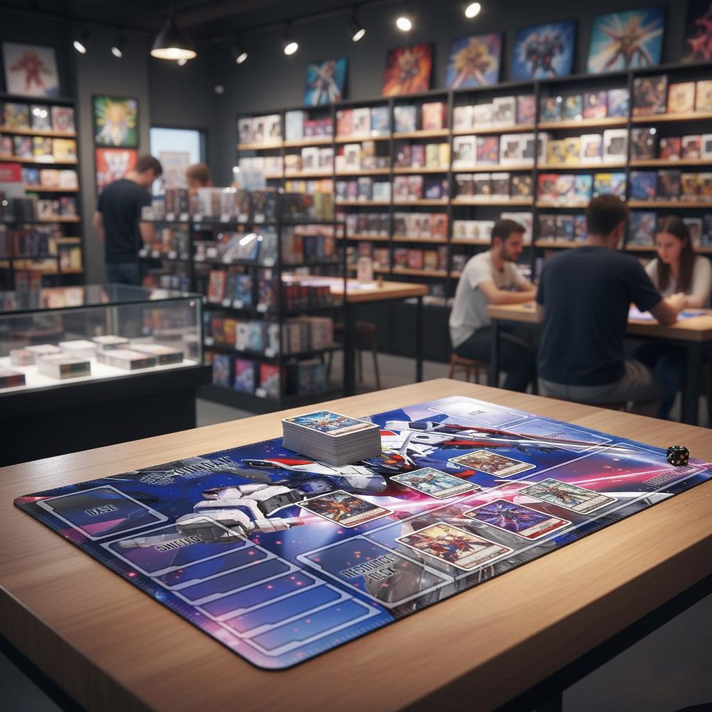 ZGMF-X20A Strike Freedom Gundam Card Game Playmat with Zones | 24x14 inches Card Mat for GCG Gift