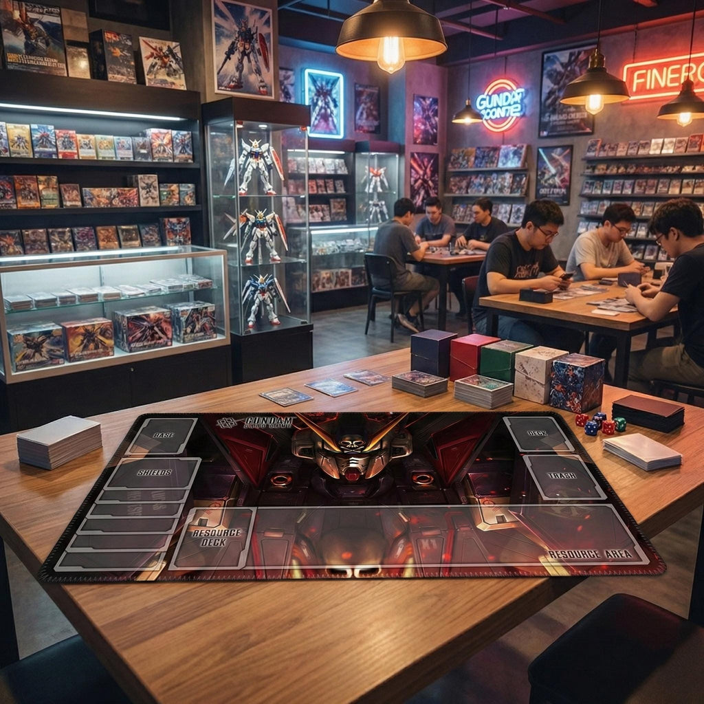 Gundam Card Game Playmat with Zones | 24x14 inches Card Mat for GCG Gift | Crossbone Gundam X-1