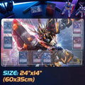 RX-0 Banshee Unicorn Gundam Card Game Playmat with Zones - 24x14 TCG Desk Mat - GCG Gaming Surface - Anime Gift for Collectors - 60x35cm