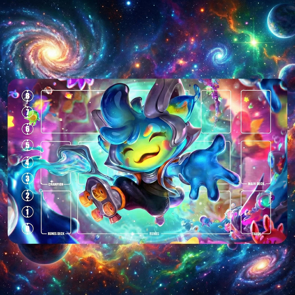 Teemo League of Legends Riftbound Playmat | LOL Trading Card Game Mat | 24 x 14" inches Stitched Edges | Space Groove Teemo