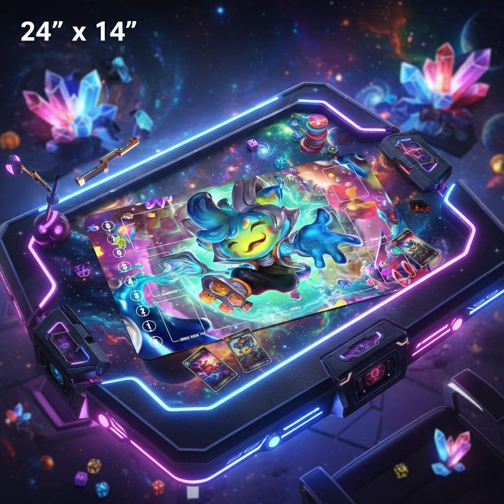 Teemo League of Legends Riftbound Playmat | LOL Trading Card Game Mat | 24 x 14" inches Stitched Edges | Space Groove Teemo