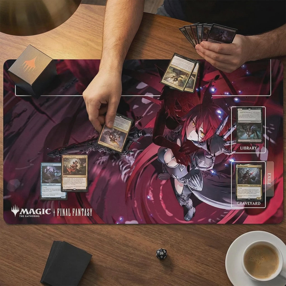 Crimson Anime Warrior MTG Playmat