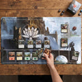 MTG Commander Playmat with Zones | Lotus Fantasy Art Magic the Gathering Mat | EDH Game Pad 24 x 14" | Gamer Desk Mat Gift