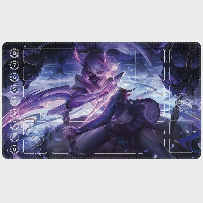 Akali Riftbound Playmat LOL - League of Legends Inspired Trading Card Game - 24" x 14" inches (600 x 350 mm) Stitched Edges