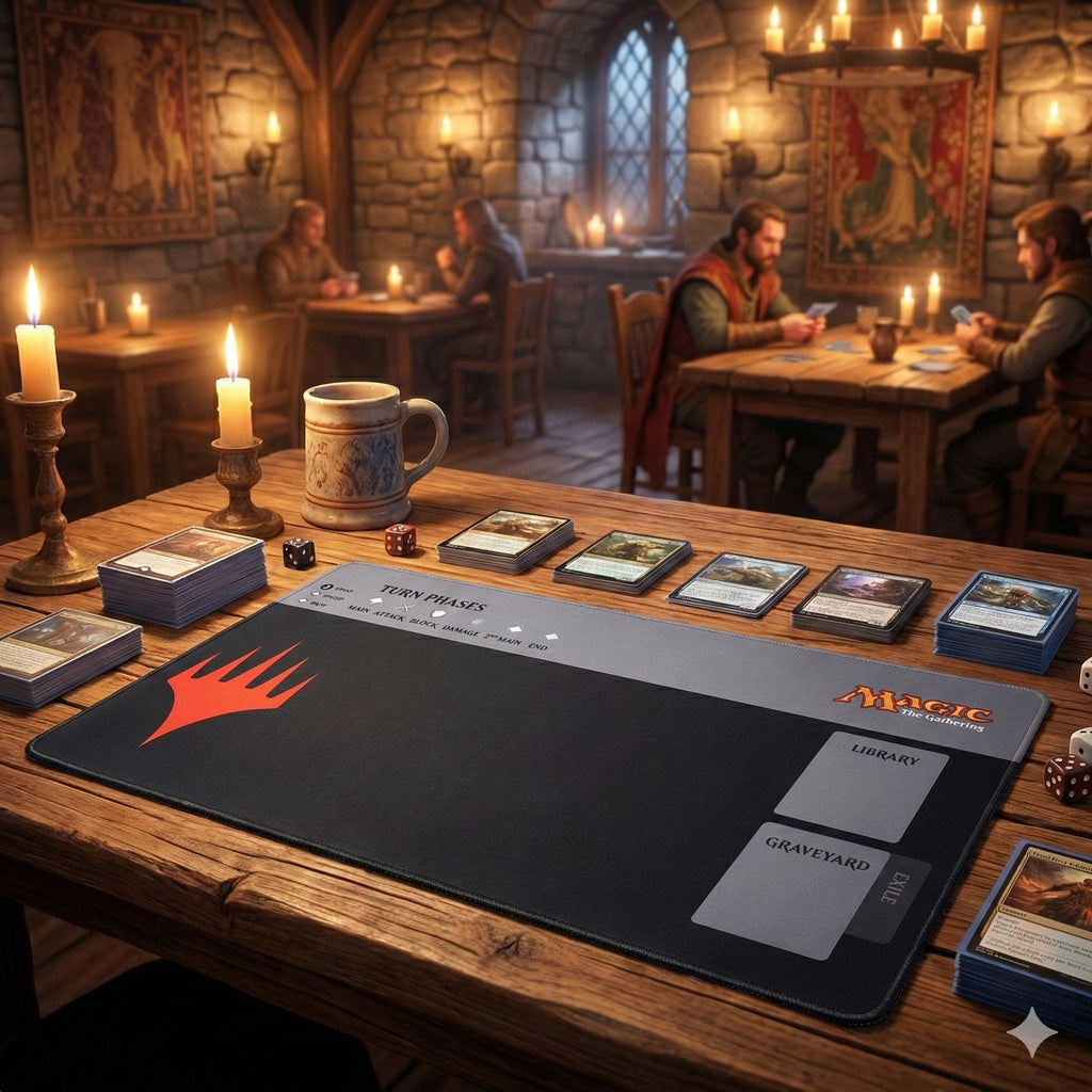 MTG Playmat with Zones, Magic the Gathering Commander Mat, Zoned TCG Desk Mat 24 x 14 inches