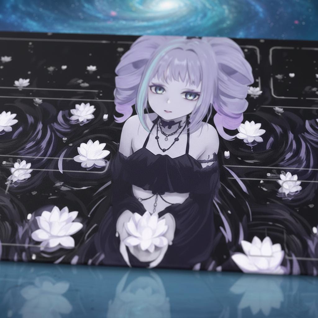 Gothic Lotus Girl Magic The Gathering Playmat | MTG Commander EDH | TCG Gaming Mat with Stitched Edges | 24x14 inches
