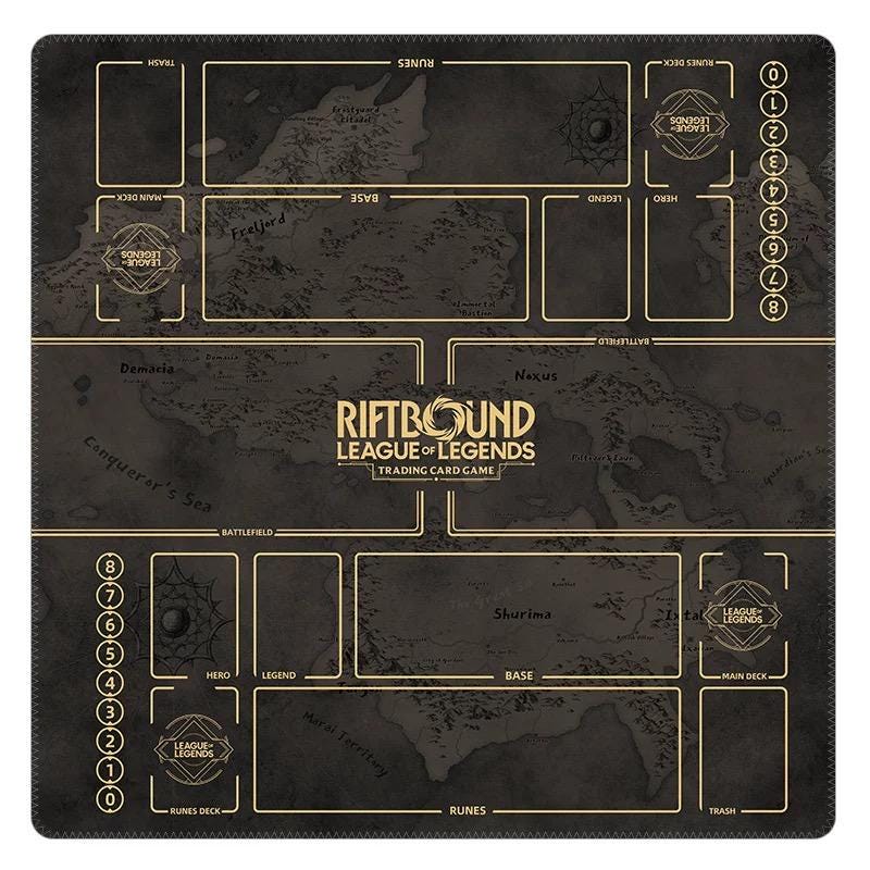 Riftbound Playmat Two Players - League of Legends Trading Card Game - Duo Zones Battlefield 24" x 24" inches (60x60 cm)