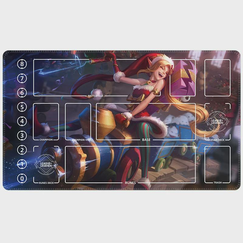 Jinx Ambitious Elf League of Legends Riftbound Playmat | LOL Trading Card Game Table Mat | Jinx Desk Mat | 24" x 14" inches Stitched Edges