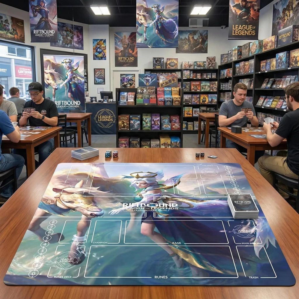 Soraka Riftbound Playmat Two Players - League of Legends Trading Card Game - Duo Zones Battlefield 24" x 24" inches (60x60 cm)