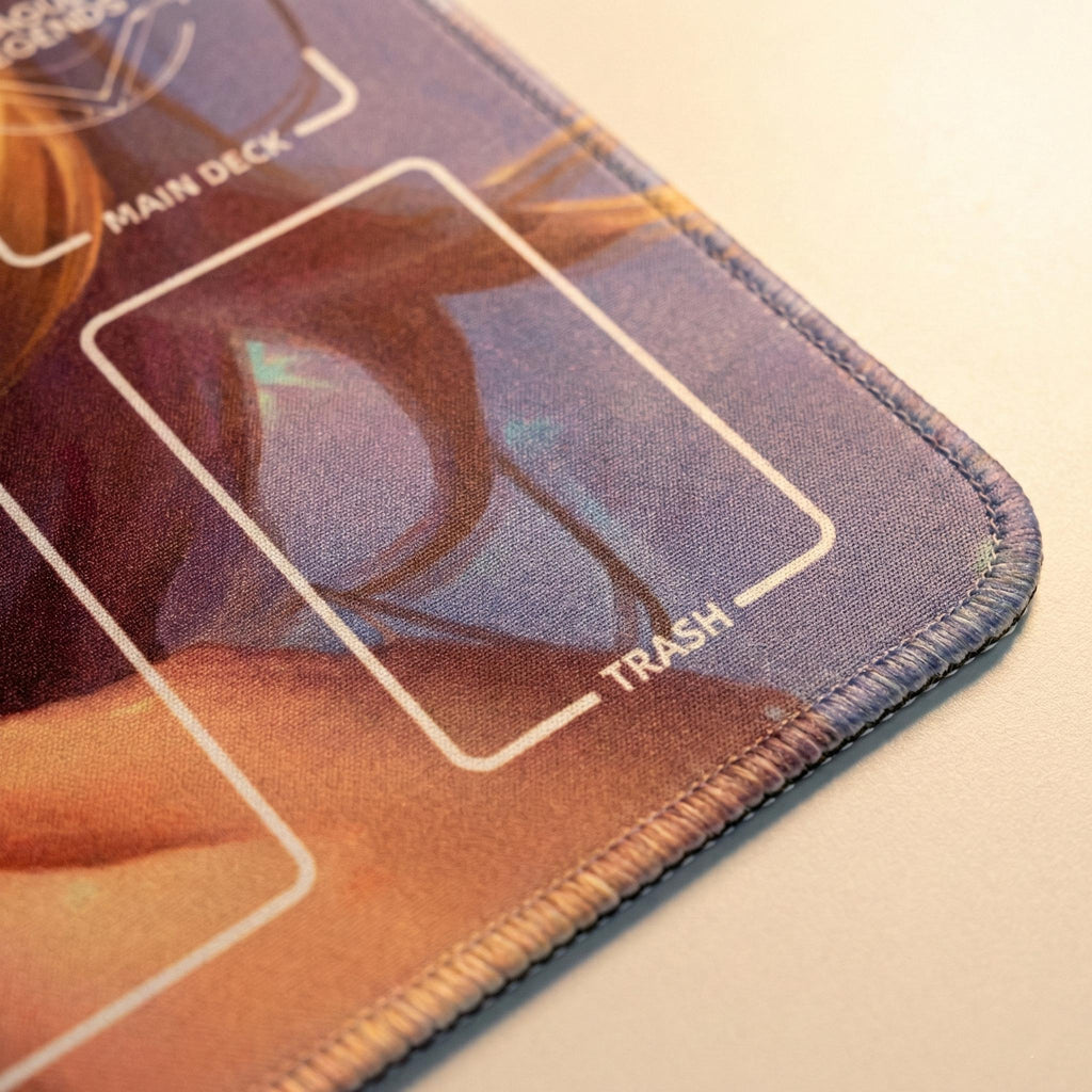 Lux Crownguard League of Legends Riftbound Playmat | Trading Card Game Pad | LOL Desk Mat | 24" x 14" inches Stitched Edges