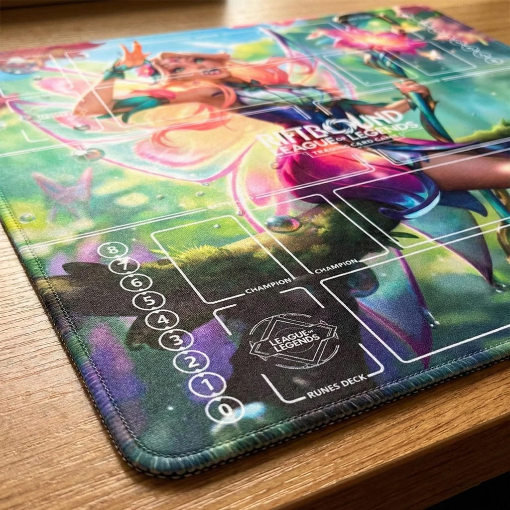 Seraphine Riftbound Playmat Two Players - League of Legends Trading Card Game - Duo Zones Battlefield 24" x 24" inches (60x60 cm)