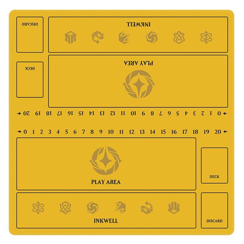 Duo Lorcana Playmat | 2 Player TCG Battle Mat | Multi-Color Lorcana Duo Mat | Two-Player Layout | 24 x 24 inches