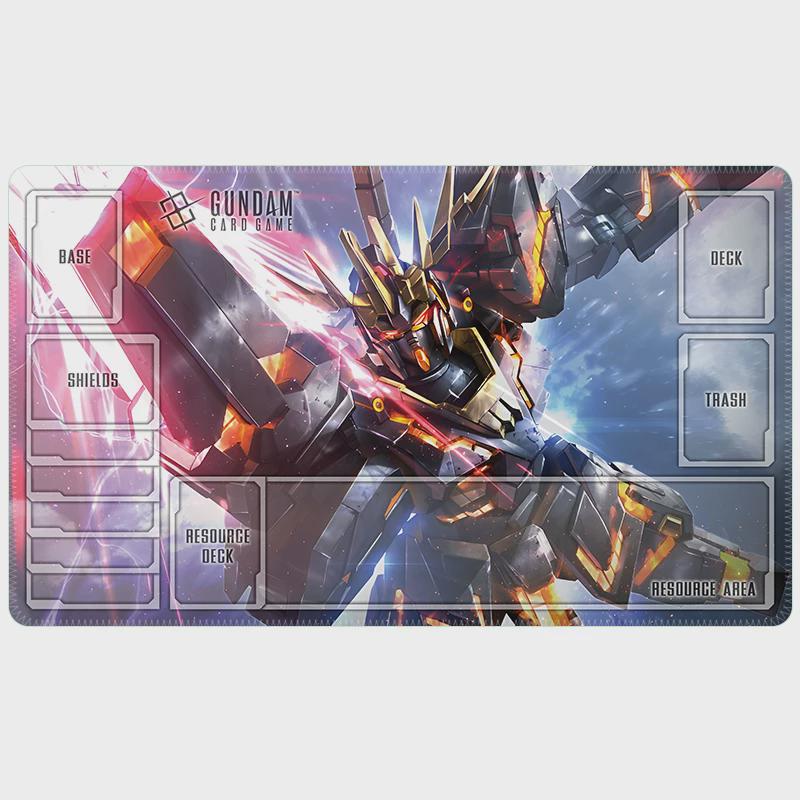 RX-0 Banshee Unicorn Gundam Card Game Playmat with Zones - 24x14 TCG Desk Mat - GCG Gaming Surface - Anime Gift for Collectors - 60x35cm