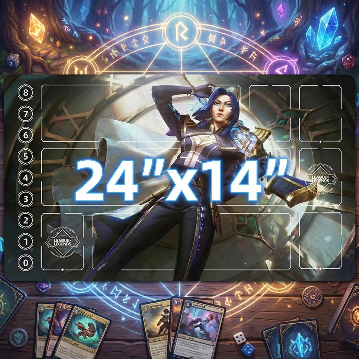 Battle Academia Caitlyn Riftbound Playmat