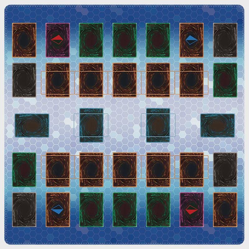 Two Player Yu-Gi-Oh! Playmat | 2 Player YGO Battle Mat | Double Duel Layout | 24 x 24"