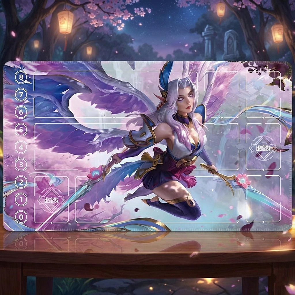 Irelia Spirit Blossom League of Legends Riftbound Playmat | Trading Card Game Pad | LOL Desk Mat | 24" x 14" inches Stitched Edges