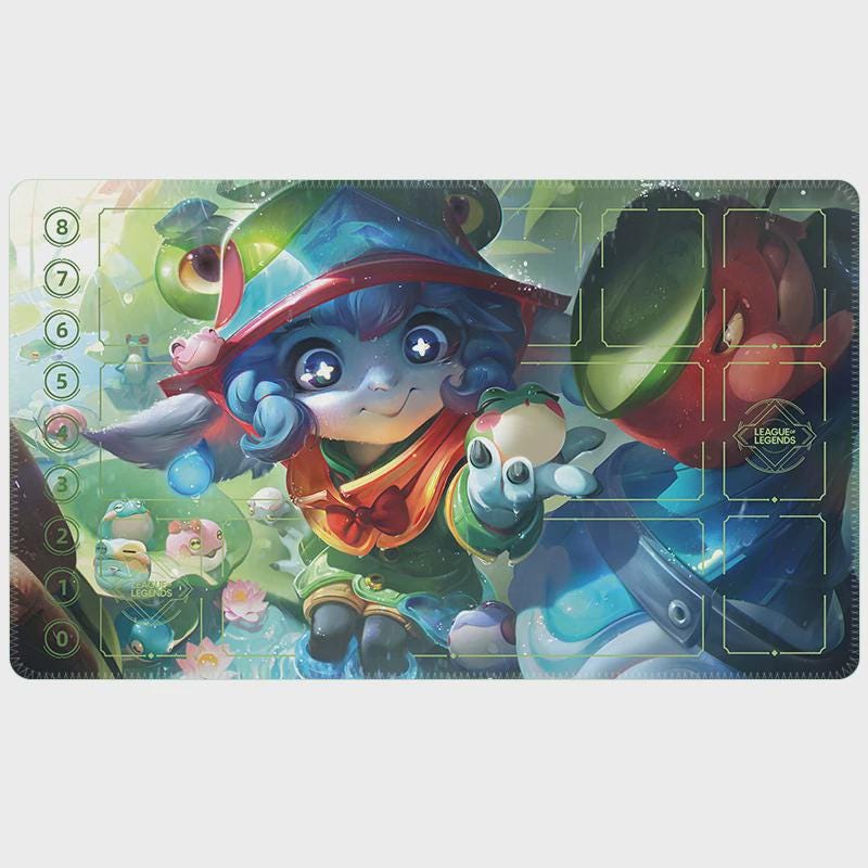 Lulu Monster Tamer League of Legends Riftbound Playmat | Trading Card Game Pad | LOL Desk Mat | 24" x 14" inches Stitched Edges
