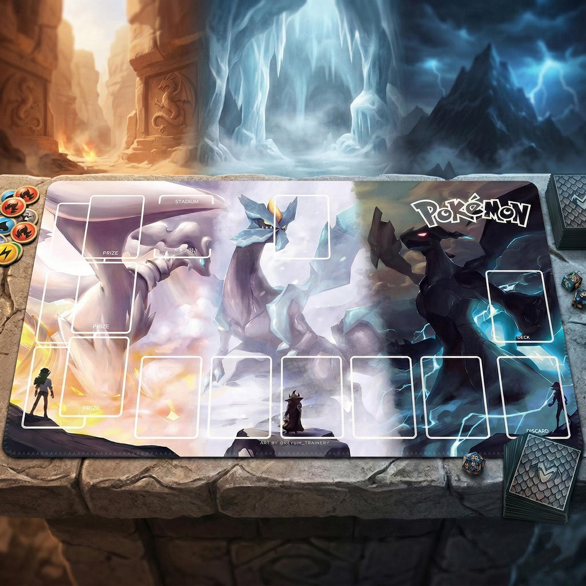 Reshiram Kyurem Zekrom Pokemon Playmat
