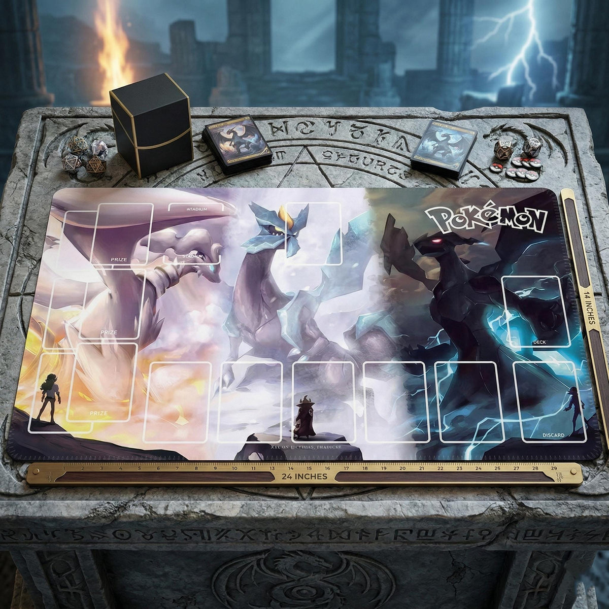 Reshiram Kyurem Zekrom Pokemon Playmat