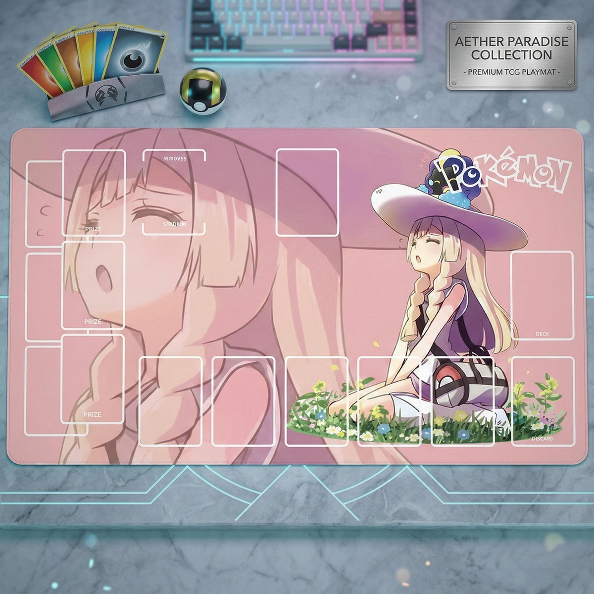 Lillie Cosmoem Pokemon Playmat