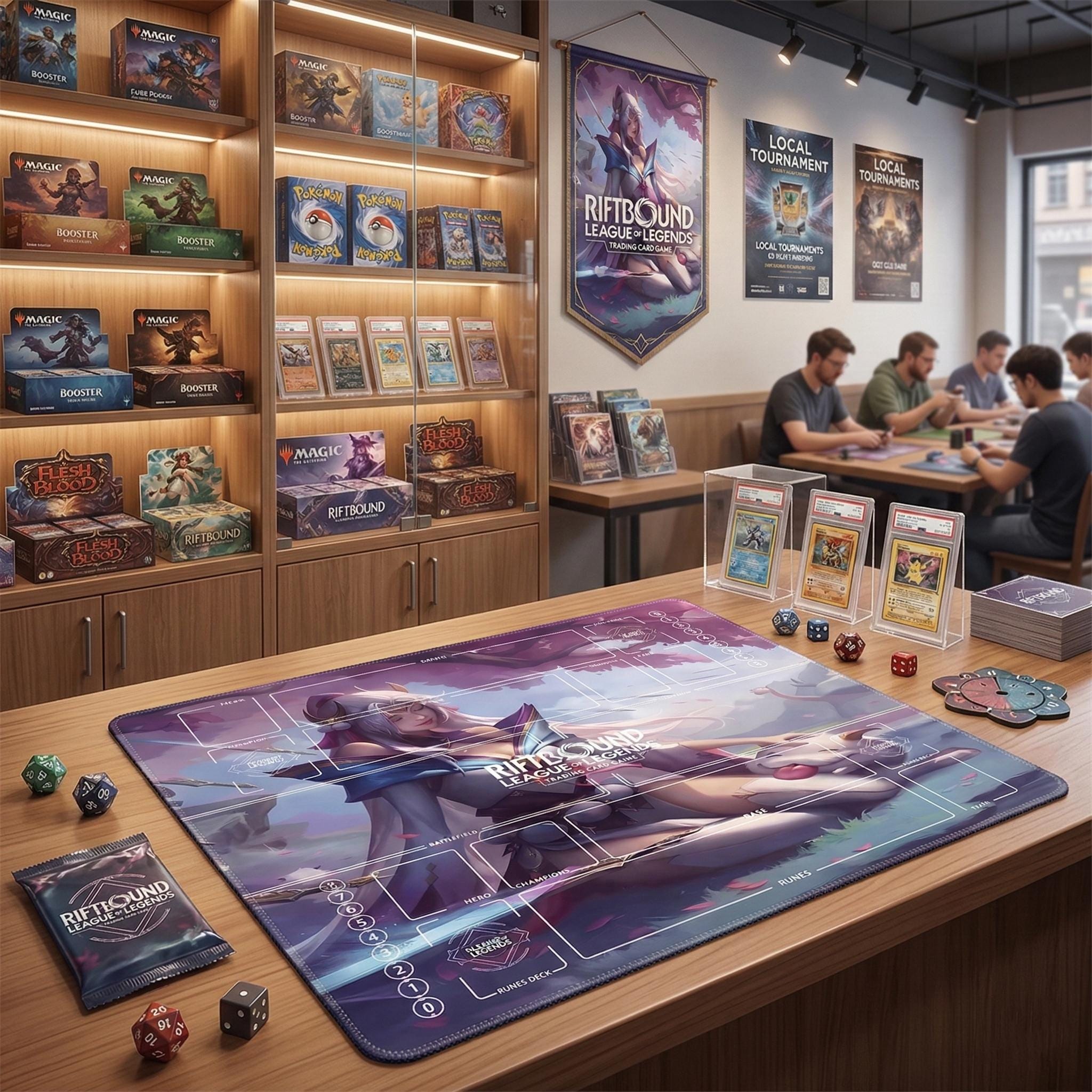 Irelia Spirit Blossom Riftbound Playmat Two Players - League of Legends Trading Card Game - Duo Zones Battlefield 24" x 24" inches
