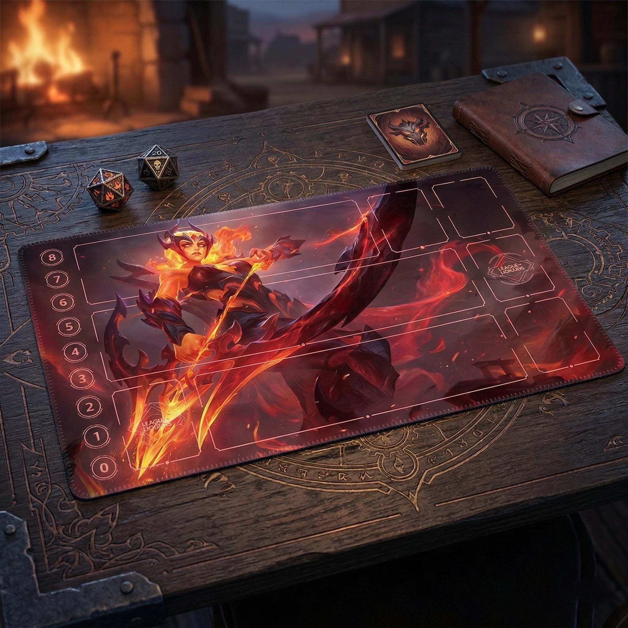 Varus High Noon Riftbound LOL Playmat - League of Legends Inspired Trading Card Game - 24" x 14" inches (600 x 350 x 2 mm) Stitched Edges
