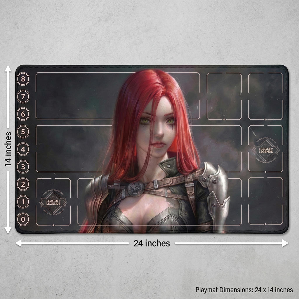 Katarina League of Legends Riftbound Playmat | Trading Card Game Pad | LOL Desk Mat | 600x350x2mm Stitched Edges