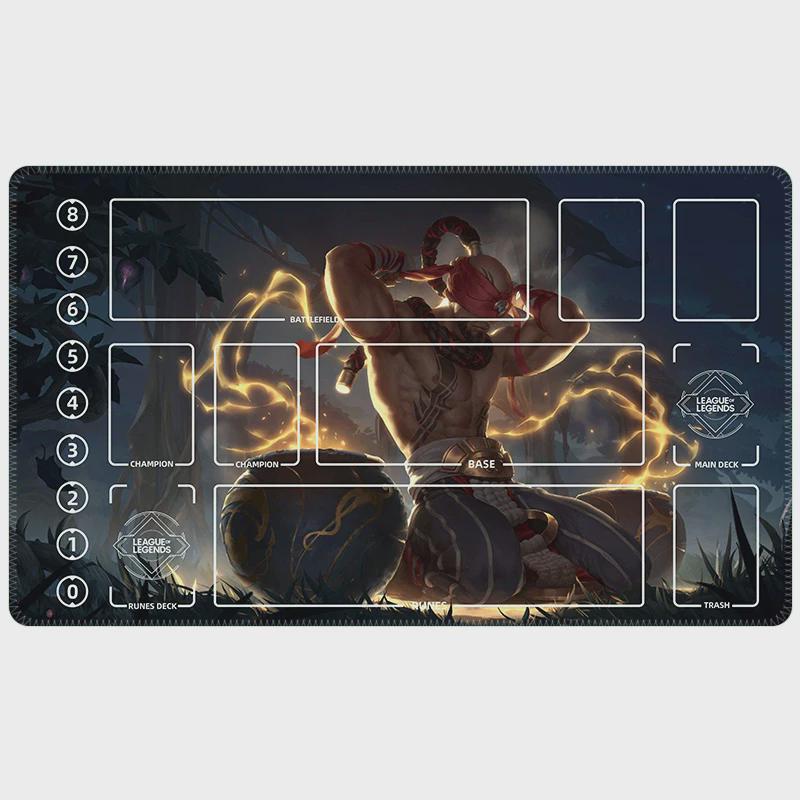 Lee Sin God Fist League of Legends Riftbound Playmat | Trading Card Game Pad | LOL Desk Mat | 24" x 14" inches Stitched Edges