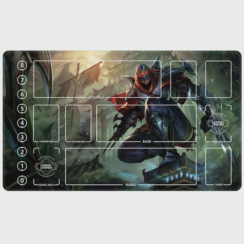 Zed League of Legends Riftbound Playmat | Trading Card Game Play Pad | LOL Desk Mat | 600x350x2mm Stitched Edges