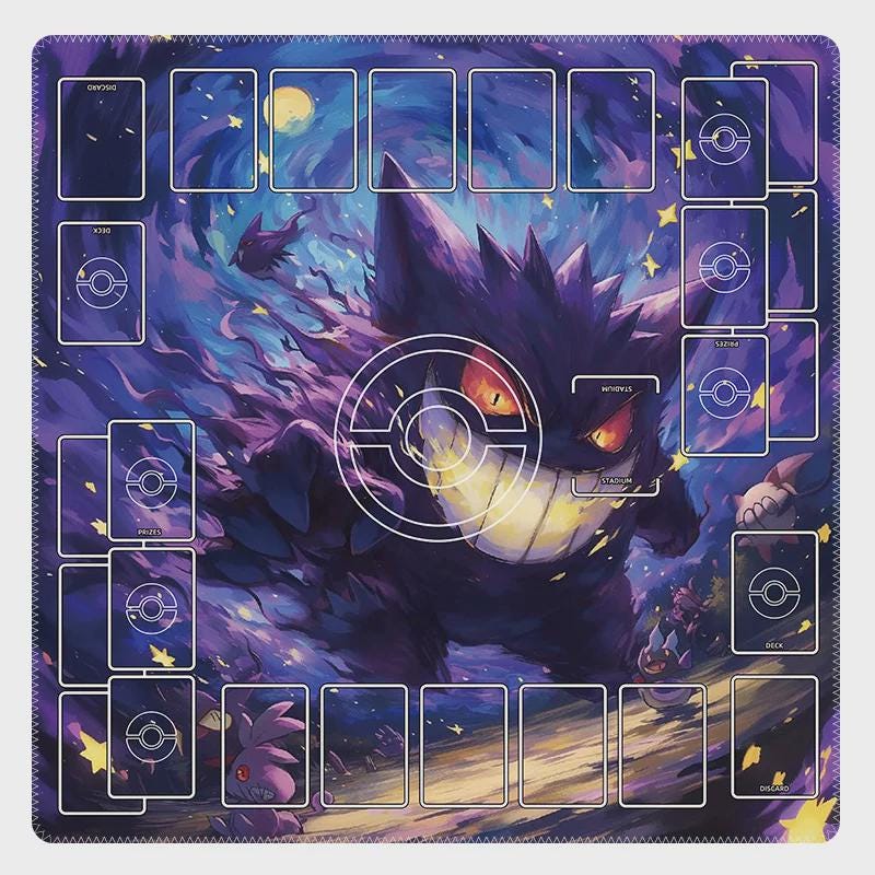 Gengar Ghost Two-Player Pokemon Playmat