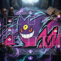 Gengar Pokemon Playmat | Ghost TCG Card Game Mat 24x14" | Gengar Ghost Poison Aesthetic Gaming Desk Mat with Zones