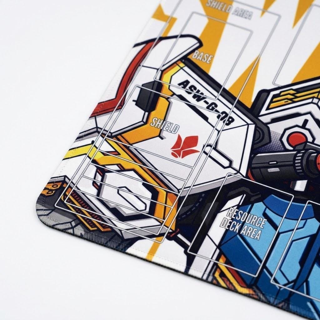 ASW-G-08 Gundam TCG Playmat 24x14", Mobile Suit Desk Mat, Non-Slip Rubber, Pro Card Game Pad 600x350x2mm, Fan Art Gamer Gift