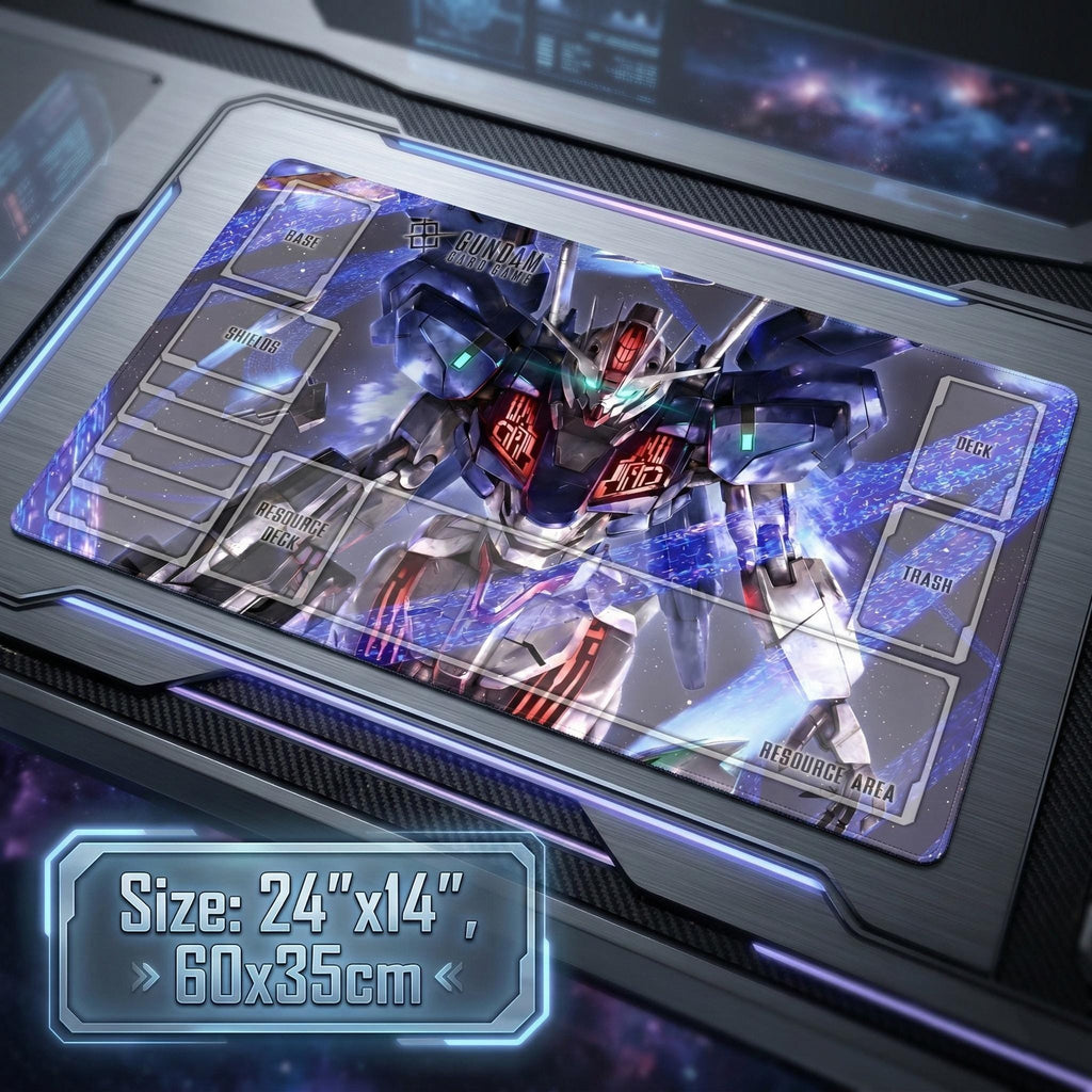 Gundam Aerial Playmat – Custom Mecha TCG Gaming Mat (24x14 inches)