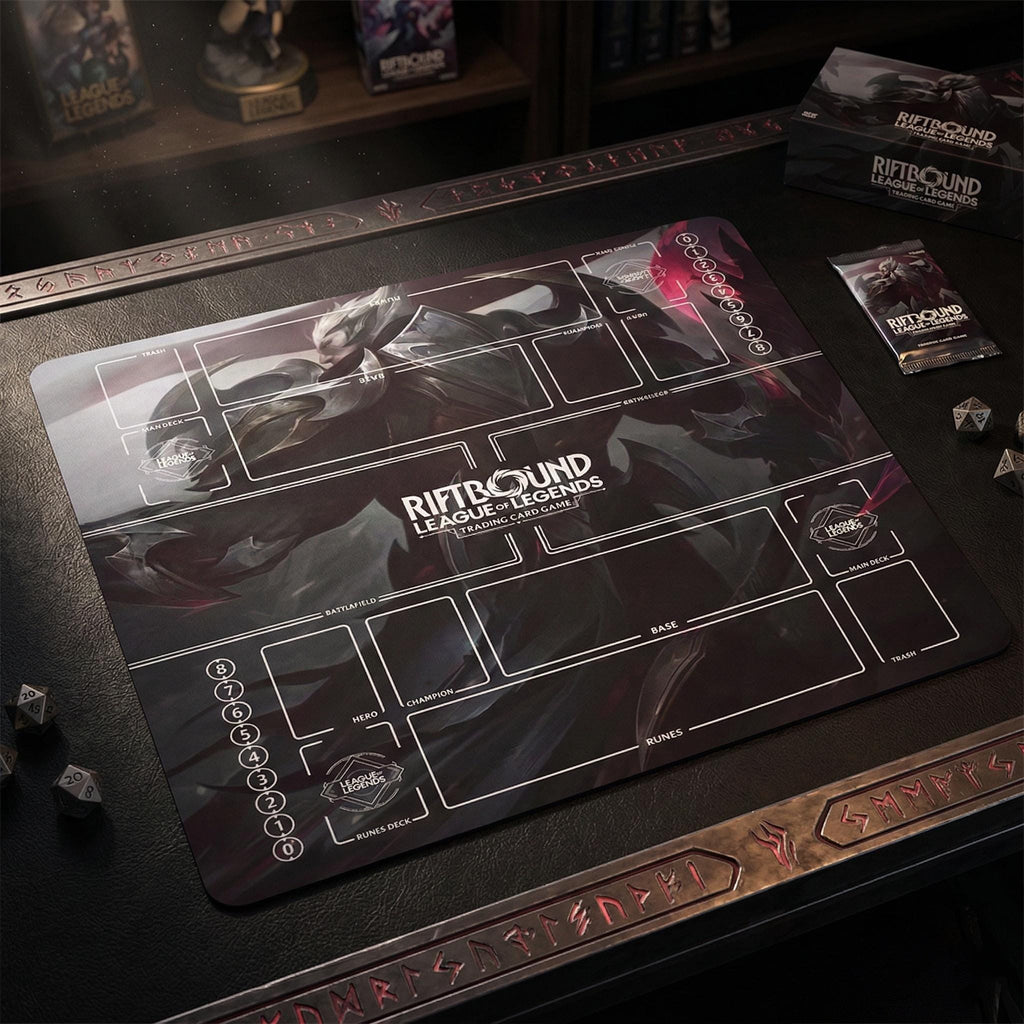 Darius Riftbound Playmat Two Players - Duo Zones League of Legends Battlefield 24" x 24" inches (60x60 cm) - TCG Playmat