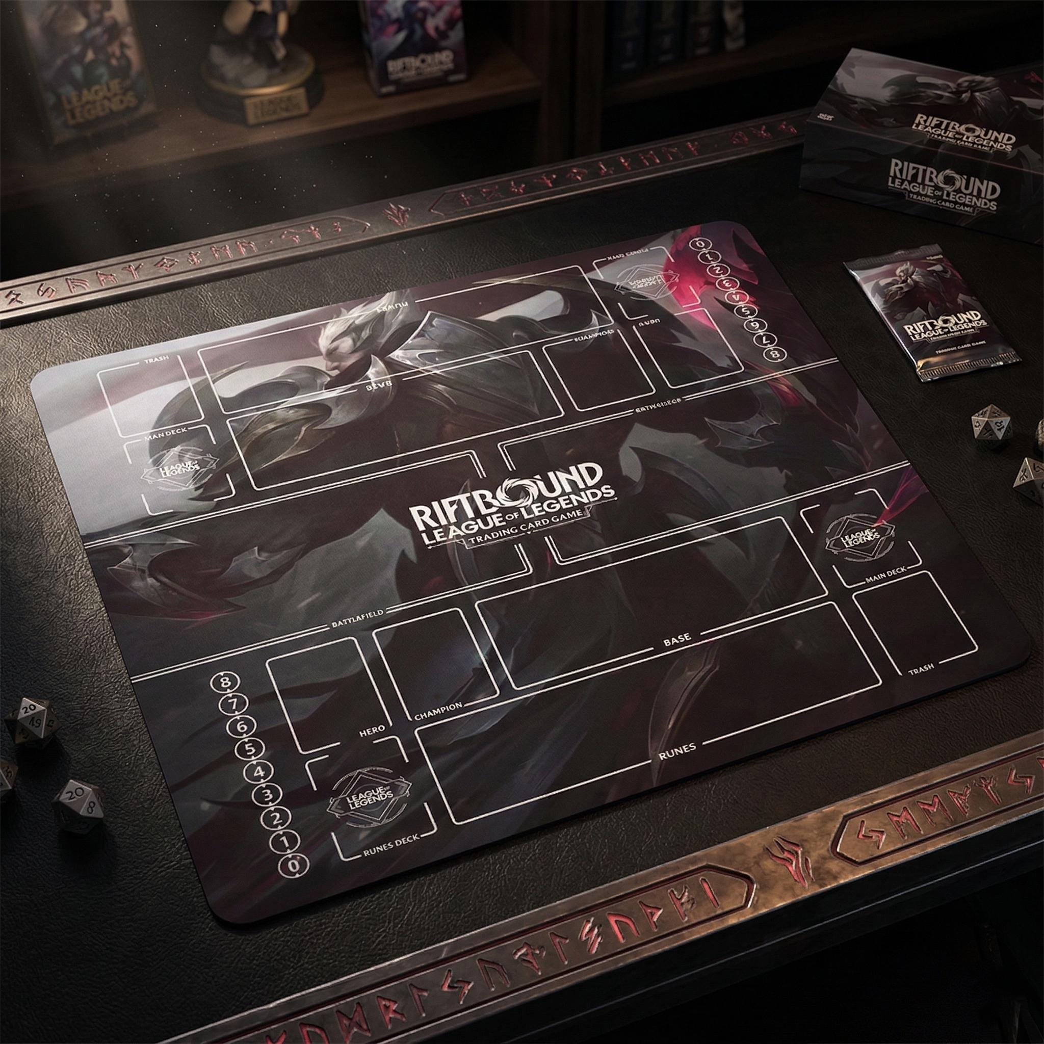 Darius Riftbound Playmat Two Players - Duo Zones League of Legends Battlefield 24" x 24" inches (60x60 cm) - TCG Playmat