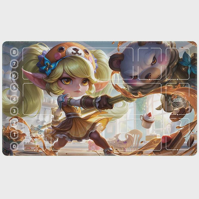 Poppy League of Legends Riftbound Playmat | Trading Card Game Play Pad | LOL Desk Mat | 600x350x2mm Stitched Edges