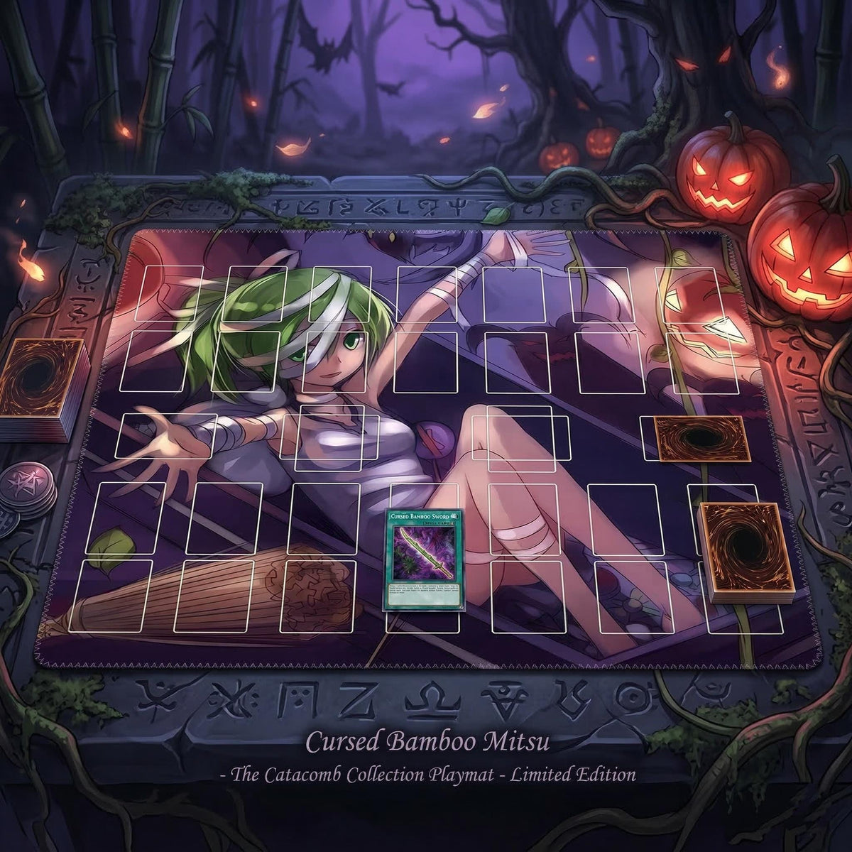 Cursed Bamboo Mitsu Two-Player Yu-Gi-Oh! Playmat