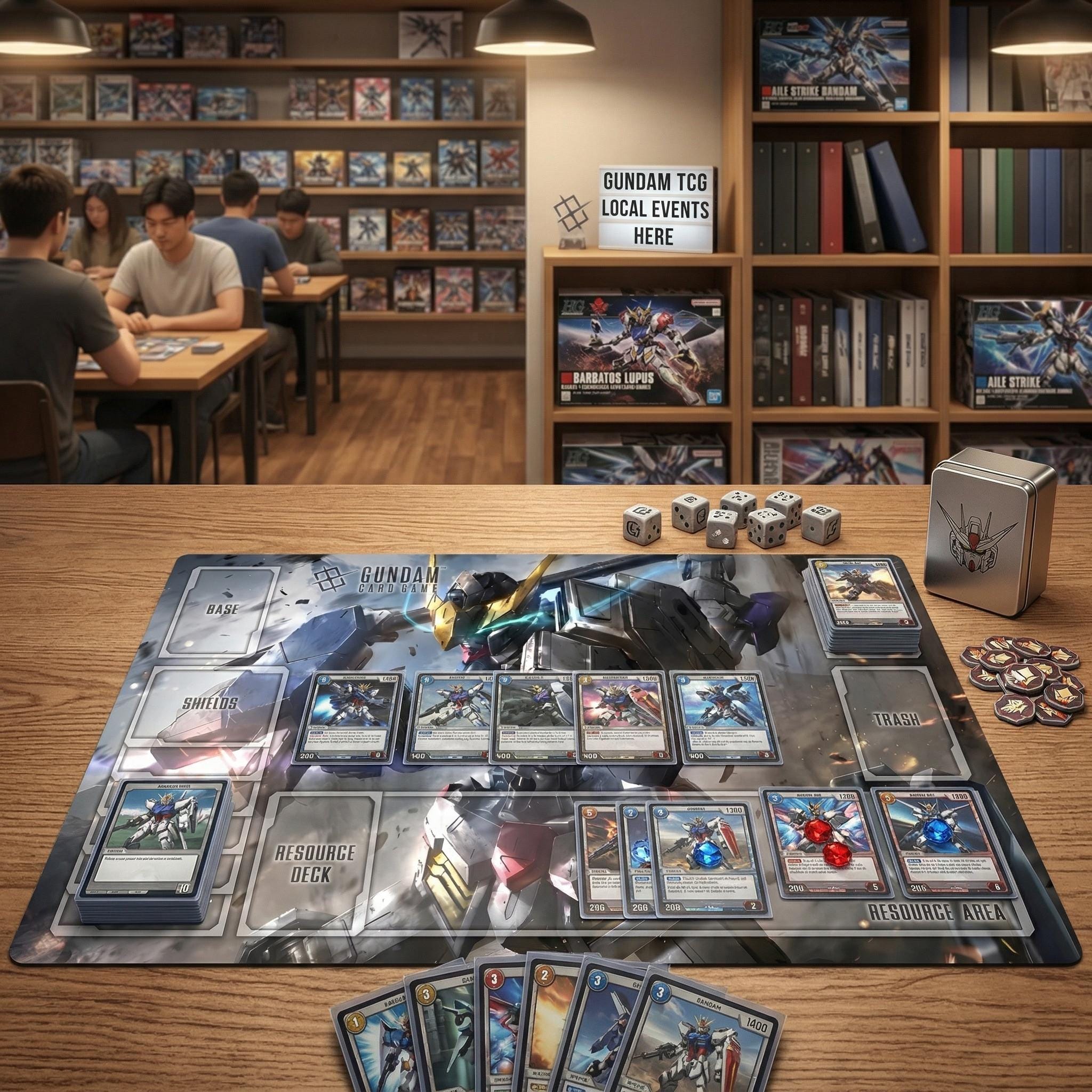 Barbatos Gundam TCG Playmat, Gundam Card Game Mat with Zones, 24x14 Mecha Desk Mat, Mobile Suit Sci-Fi Gaming Pad, Iron-Blooded Orphans Gift