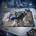 Barbatos Gundam TCG Playmat, Gundam Card Game Mat with Zones, 24x14 Mecha Desk Mat, Mobile Suit Sci-Fi Gaming Pad, Iron-Blooded Orphans Gift