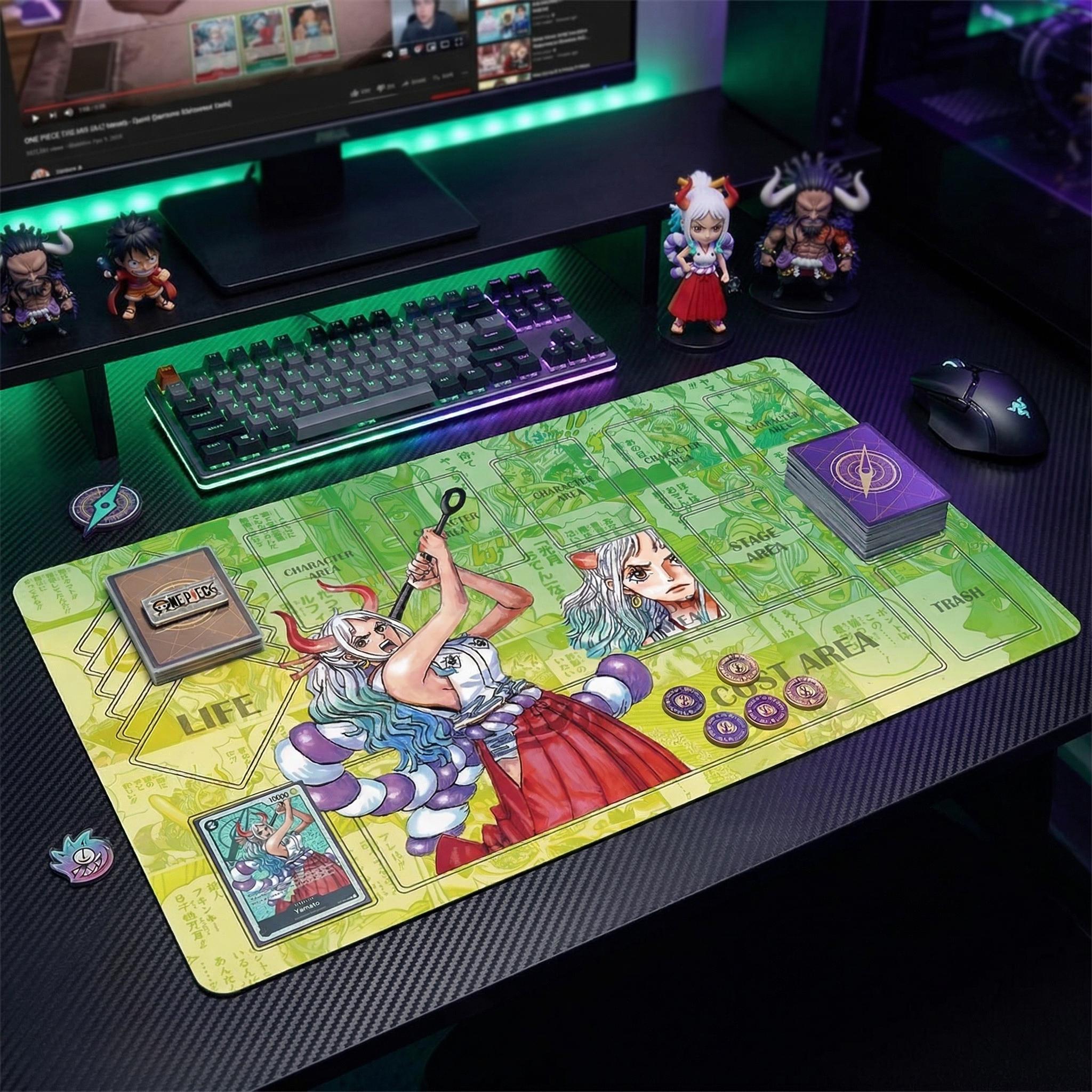 Yamato One Piece Card Game Playmat - Manga Panel Design - OPCG TCG Gaming Mat - Anime Desk Mat - One Piece Accessories - 24" x 14"