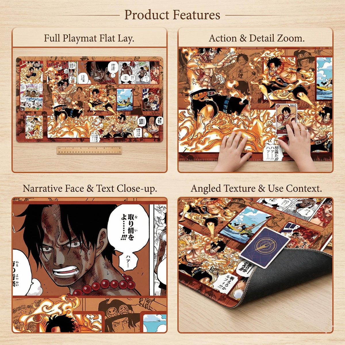 Portgas D. Ace Manga Panel One Piece Playmat