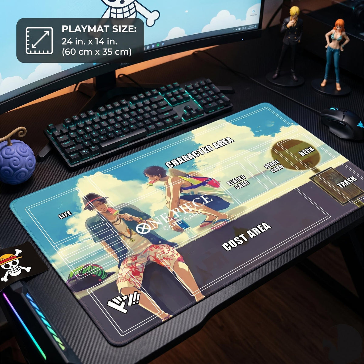 Luffy & Ace Summer Seaside One Piece Playmat