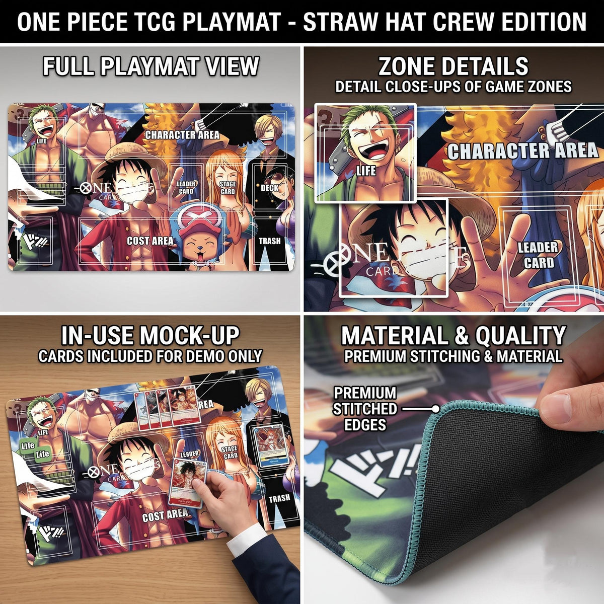 Straw Hat Pirates Crew One Piece Playmat